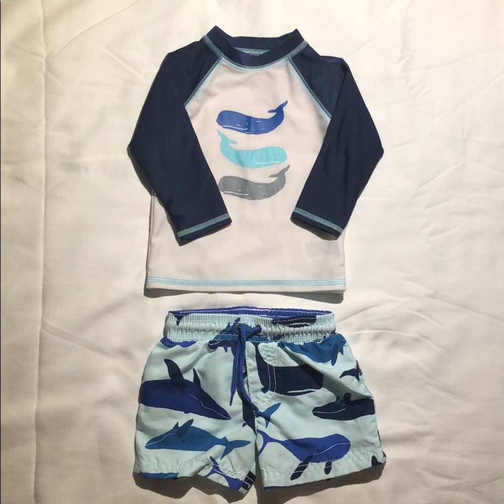 Infant Boys Rashguard and Swim Trunks, 9m